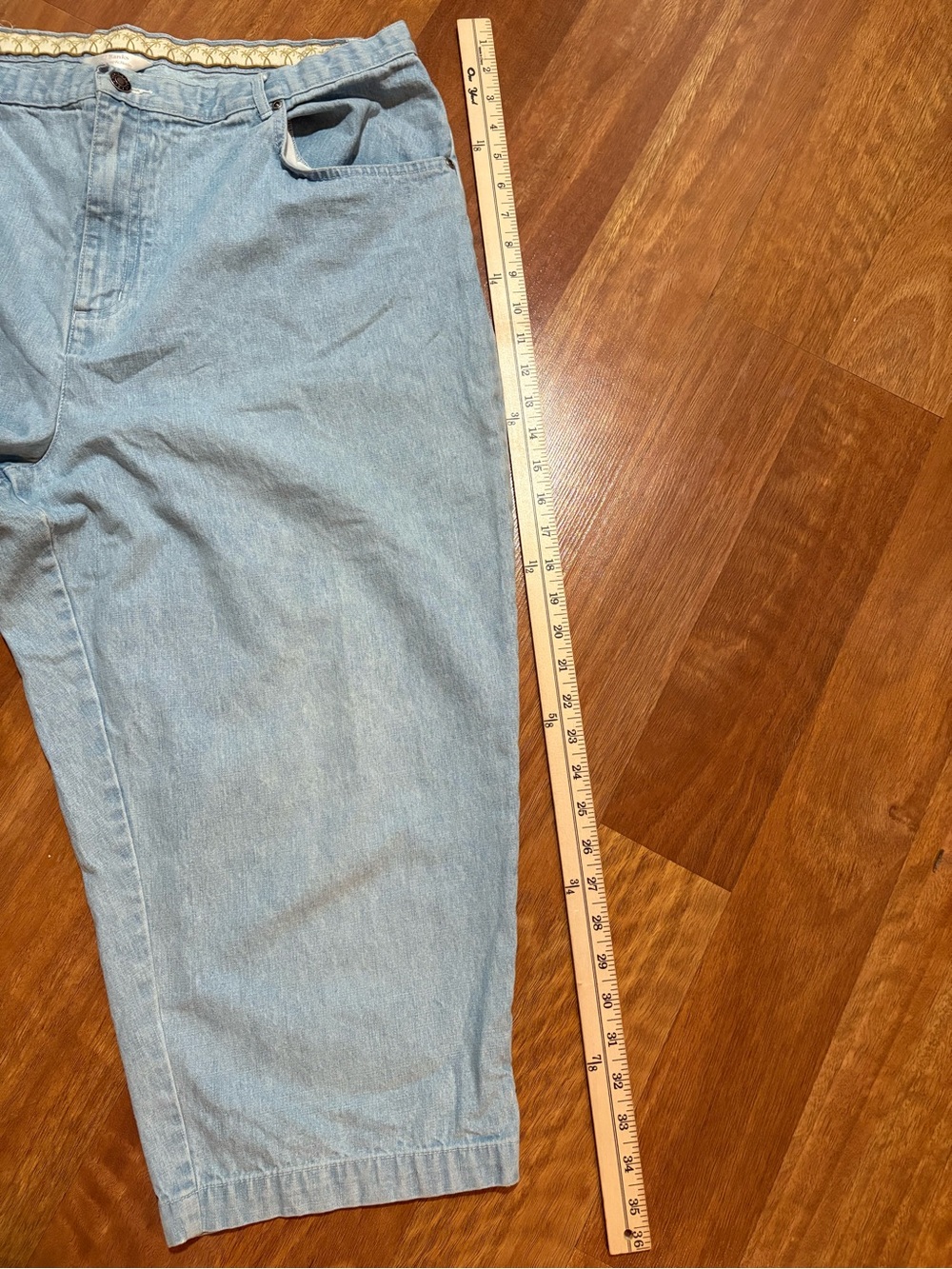 CJ Banks Vintage Light Wash Crop Denim Jeans Women’s 100% Cotton Size 20W - Picture 6 of 9